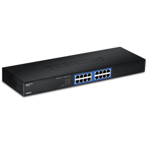 TRENDnet TEG-S16g 16-Port Unmanaged Gigabit Ethernet Switch, 16 Gigabit RJ-45 ports, GREENnet Technology
